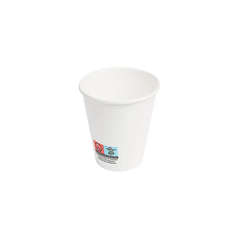 GOBELETS BOISSONS CHAUDES 1 PAROI 'VENDING' 150 ML - 6 oz 210 + 18 PE G/M2 Ø7,1/4,6x7,9 CM BLANC CARTON (1000 UNITÉ)