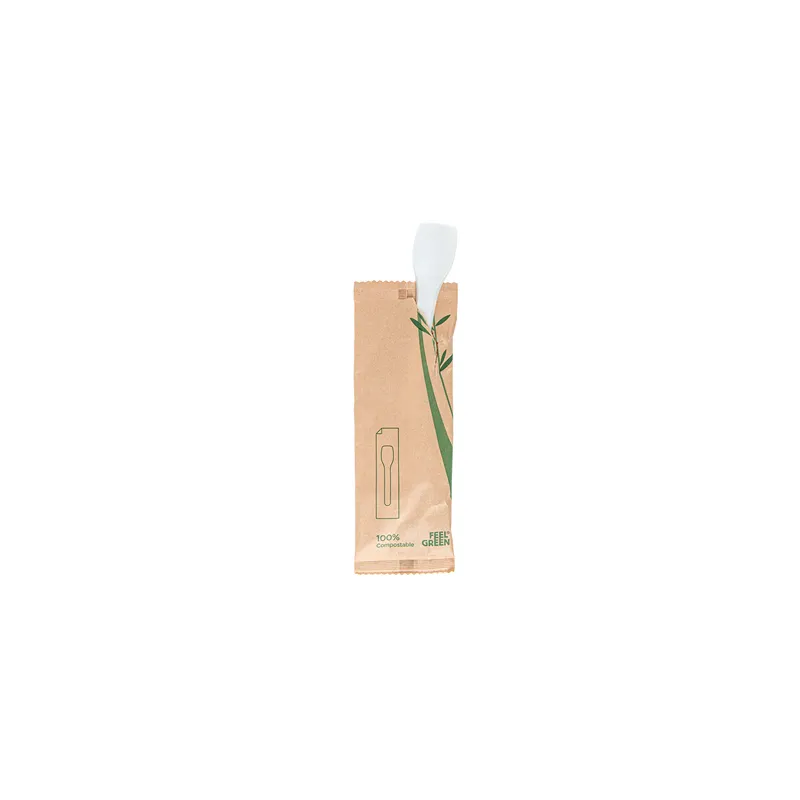 PETITES CUILLÈRES À GLACES EN SACHET FEEL GREEN 10 CM BLANC CPLA (500 UNITÉ) PETITES CUILLÈRES À GLACES EN SACHET FEEL GREEN 10 CM BLANC CPLA (500 UNITÉ)