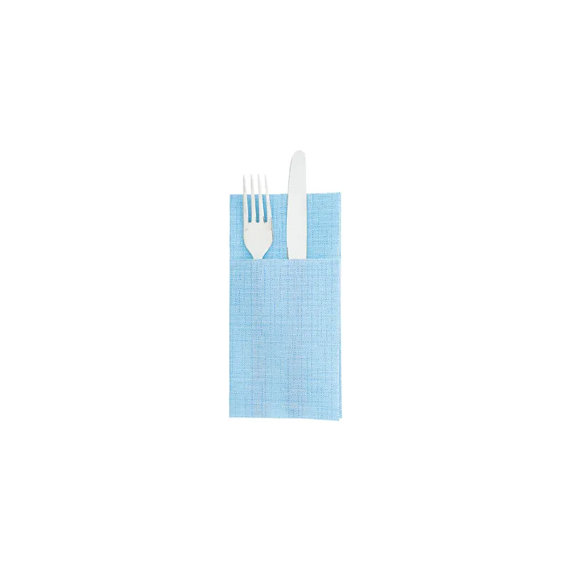SERVIETTES KANGOUROU 'DRY COTTON' 55 G/M2 40x40 CM TURQUOISE AIRLAID (700 UNITÉ)