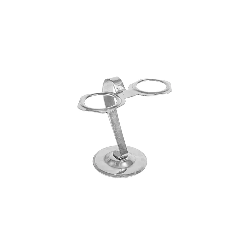 SUPPORT POUR 2 CORNETS À GLACE   11x7,5 CM ARGENTE INOX (1 UNITÉ)