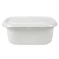 RÉCIPIENTS AVEC COUVERCLE ENAMELWARE 850 ML 18x13x7,5 CM BLANC ACIER ÉMAILLÉ (4 UNITÉ) RÉCIPIENTS AVEC COUVERCLE