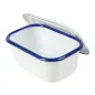 RÉCIPIENTS AVEC COUVERCLE ENAMELWARE 850 ML 18x13x7,5 CM BLANC ACIER ÉMAILLÉ (4 UNITÉ) RÉCIPIENTS AVEC COUVERCLE
