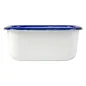 RÉCIPIENTS AVEC COUVERCLE ENAMELWARE 850 ML 18x13x7,5 CM BLANC ACIER ÉMAILLÉ (4 UNITÉ) RÉCIPIENTS AVEC COUVERCLE