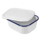RÉCIPIENTS AVEC COUVERCLE ENAMELWARE 2100 ML 23,5x19x9 CM BLANC ACIER ÉMAILLÉ (3 UNITÉ) RÉCIPIENTS AVEC COUVERCLE