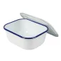 RÉCIPIENTS AVEC COUVERCLE ENAMELWARE 2100 ML 23,5x19x9 CM BLANC ACIER ÉMAILLÉ (3 UNITÉ) RÉCIPIENTS AVEC COUVERCLE