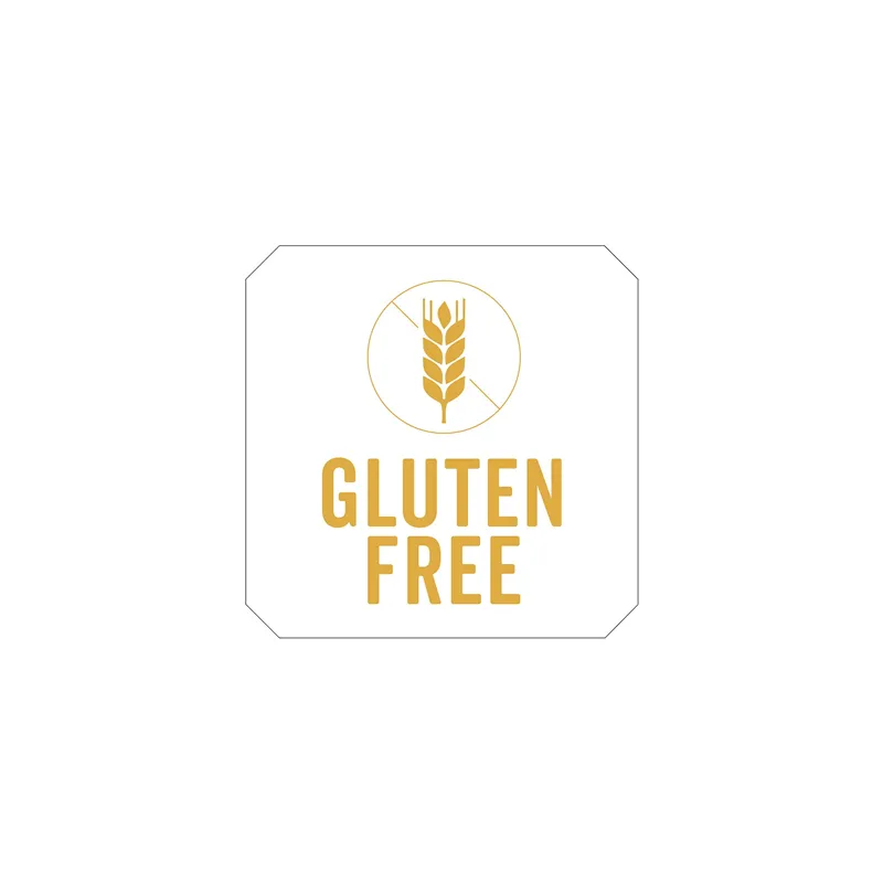 1000 U. ÉTIQUETTES ADHÉSIVES GLUTEN FREE   2,5x2,5 CM BLANC ADHESIF (1 UNITÉ)