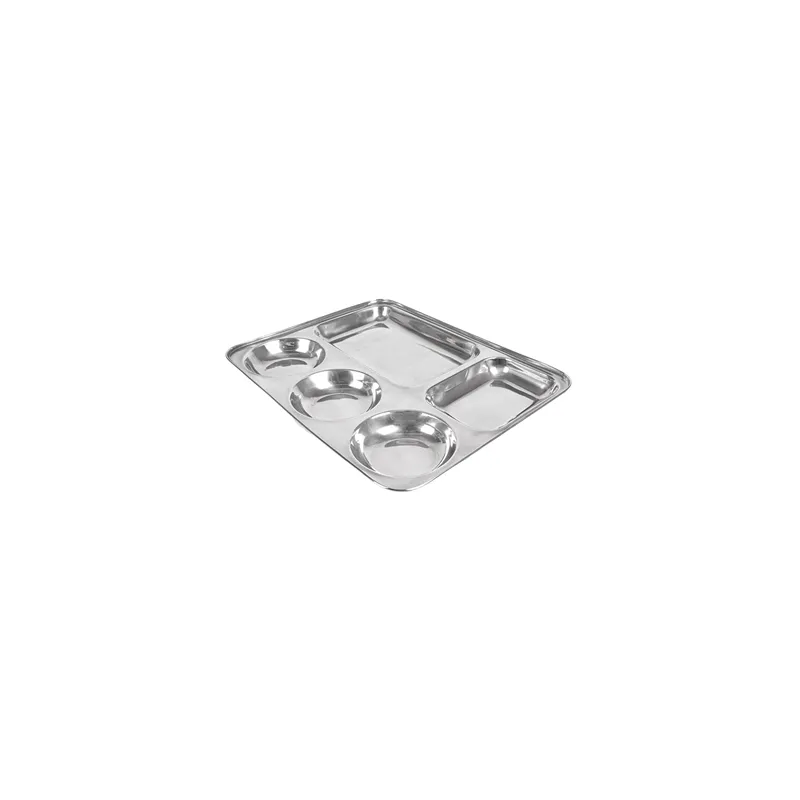 PLATEAU AVEC 5 COMPARTIMENTS ARTINOX  33,5x26,5x3 CM ARGENTE INOX (24 UNITÉ)