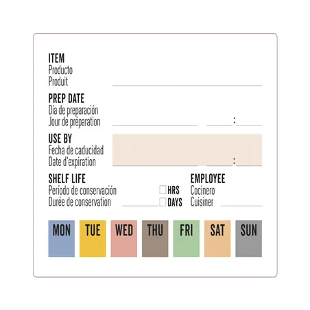 500 U. ÉTIQUETTES ADHESIVES DURÉE DE VIE