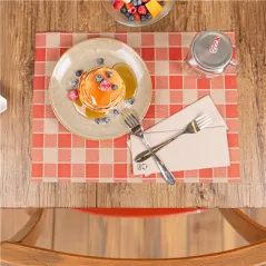 SETS DE TABLE FEEL GREEN 'VICHY' 80 G/M2 31x43 CM NATUREL PAPIER RECYCLÉ (1000 UNITÉ)