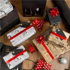 PAPIER CADEAUX 'TIMES' 60 G/M2 0,7x100 M NATUREL KRAFT VERGÉ (1 UNITÉ)