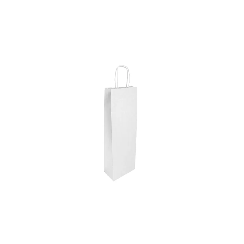 SACS SOS AVEC ANSES 1 BOTEILLE  100 G/M2 14+8x40 CM BLANC KRAFT (250 UNITÉ)