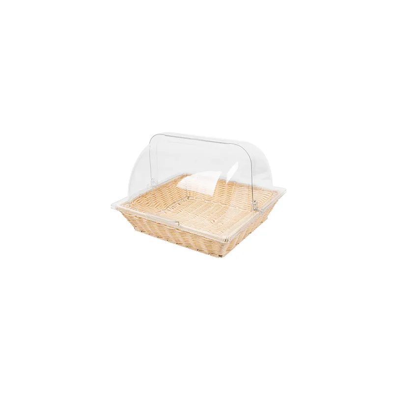 CORBEILLE SIMILAIRE OSIER AVEC COUPOLE   36x33,5x26 CM BEIGE PP (1 UNITÉ)