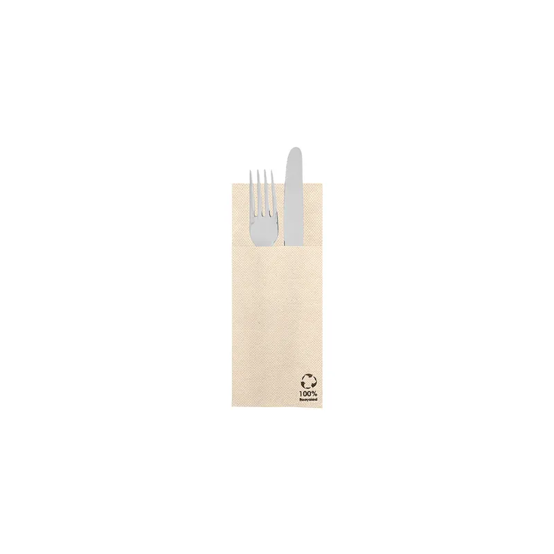 SERVIETTES "CANGURITO" DOUBLE POINT  19 G/M2 33x40 CM NATUREL OUATE RECYCLÉE (1400 UNITÉ)