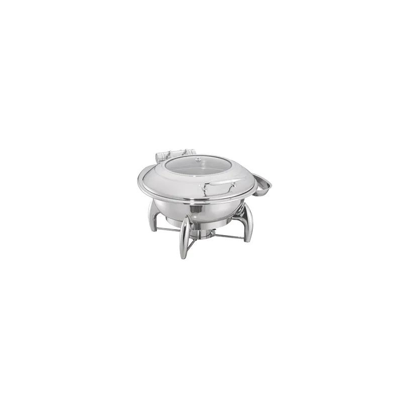 CHAFING DISH ROND AVEC FENÊTRE  6 L Ø 52x45,5x34 CM ARGENTE INOX (1 UNITÉ)