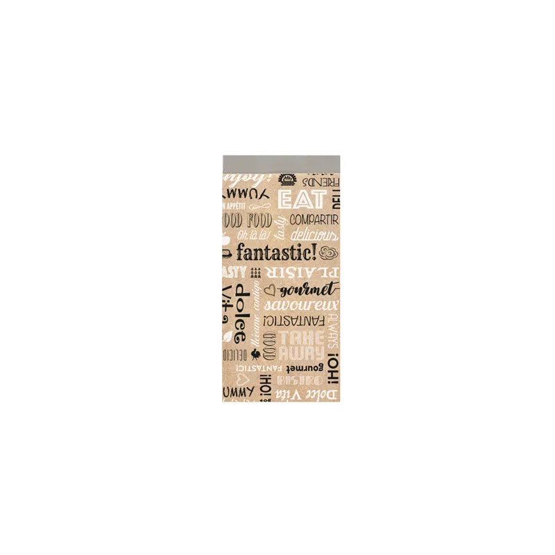 SACHETS INGRAISSABLES POUR SANDWICHES 'PAROLE' 40+20 G/M2 12+4x26 CM MARRON KRAFT + ALUMINIUM (500 UNITÉ)
