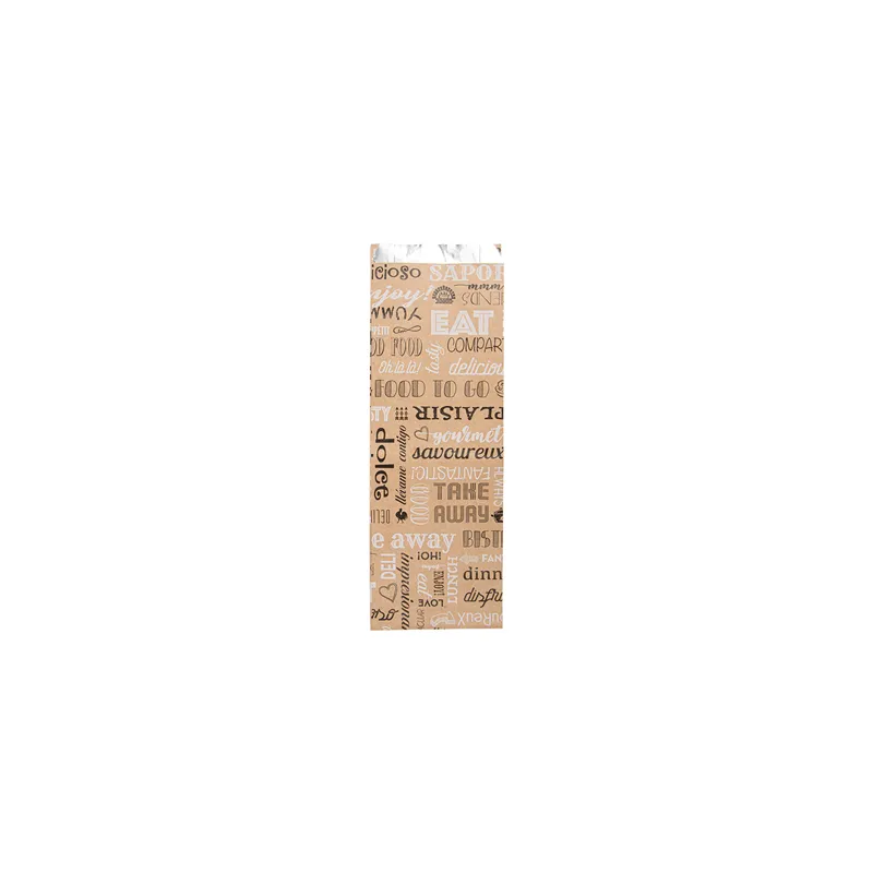 SACHETS INGRAISSABLES POUR SANDWICHES 'PAROLE' 40+20 G/M2 12+4x35 CM MARRON KRAFT + ALUMINIUM (500 UNITÉ)