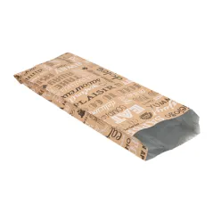 SACHETS INGRAISSABLES POUR SANDWICHES 'PAROLE' 40+20 G/M2 12+4x35 CM MARRON KRAFT + ALUMINIUM (500 UNITÉ)