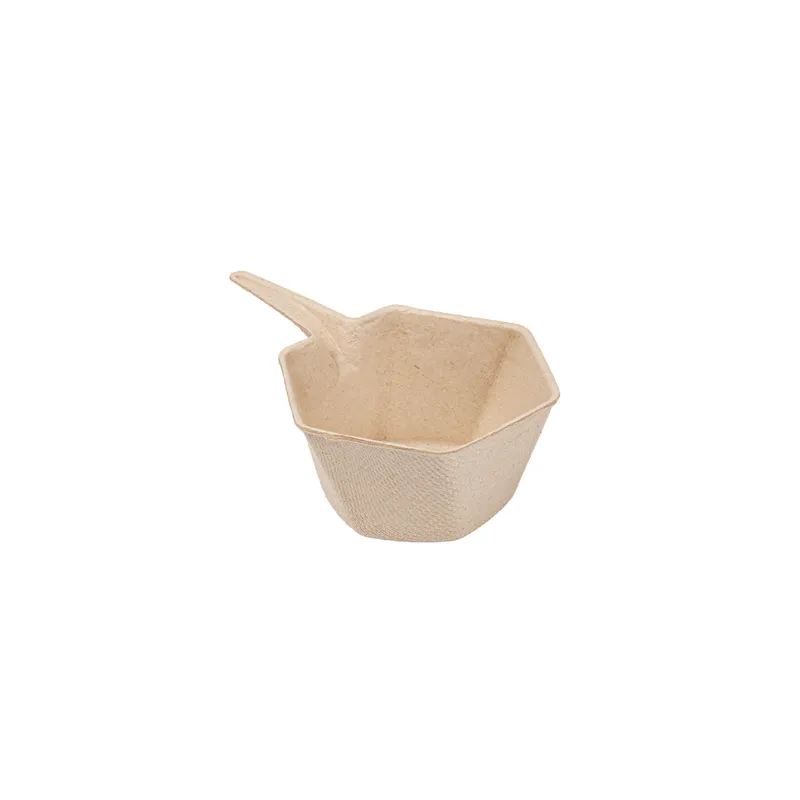 RÉCIPIENTS HEXAGONALES BIONIC  5,5x3 CM NATUREL BAGASSE (1000 UNITÉ)
