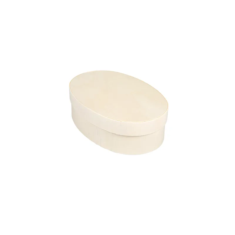 MINI BOÎTE OVALE AVEC COUVERCLE WOOD  16x10,5x5 CM NATUREL BOIS (20 UNITÉ)