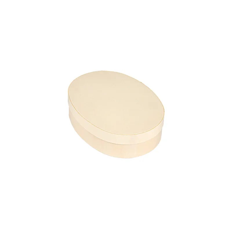 MINI BOÎTE OVALE AVEC COUVERCLE WOOD  19,5x14,5x5 CM NATUREL BOIS (20 UNITÉ)