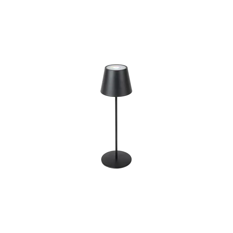 LAMPE LED SANS FIL + VARIATEUR  4000 mAH Ø 12x38 CM NOIR METAL (1 UNITÉ)