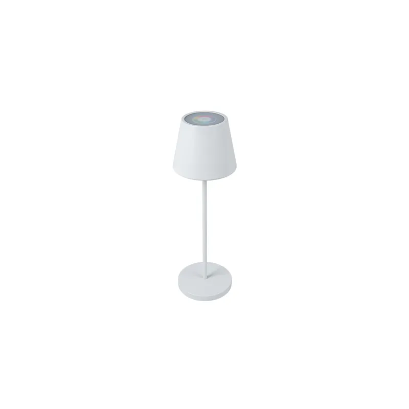 LAMPE LED SANS FIL + VARIATEUR  4000 mAH Ø 11x35 CM BLANC METAL (1 UNITÉ)