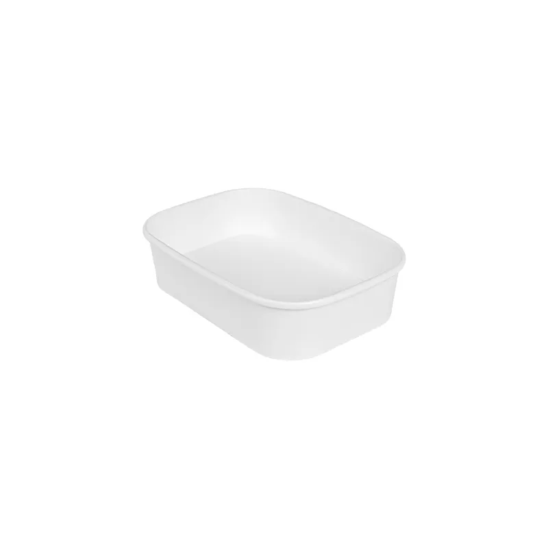 RÉCIPIENTS RECTANGULAIRES  500 ML 320 + 26 PE G/M2 17,3x12,3x4,1 CM BLANC KRAFT (300 UNITÉ)