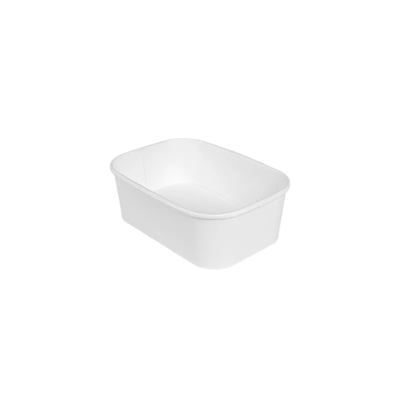 RÉCIPIENTS RECTANGULAIRES  750 ML 320 + 26 PE G/M2 17,3x12,3x5,7 CM BLANC KRAFT (300 UNITÉ)