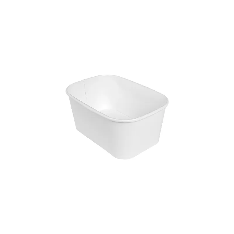RÉCIPIENTS RECTANGULAIRES  1000 ML 320 + 26 PE G/M2 17,3x12,3x7,5 CM BLANC KRAFT (300 UNITÉ)
