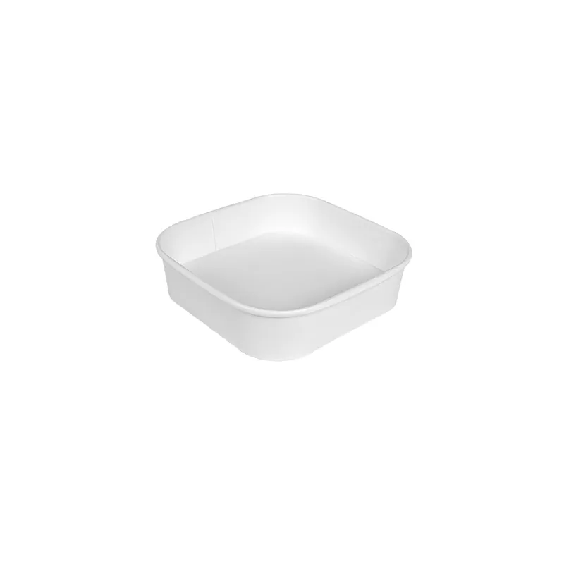 RÉCIPIENTS CARRÉS  750 ML 320 + 26 PE G/M2 16,7x16,7x4,3 CM BLANC KRAFT (300 UNITÉ)