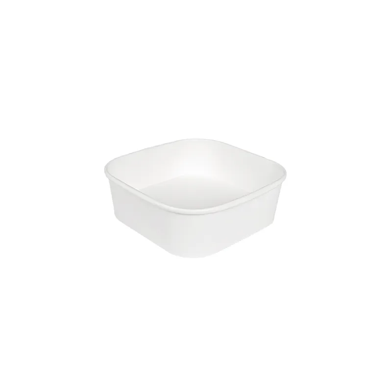 RÉCIPIENTS CARRÉS  1000 ML 320 + 26 PE G/M2 16,7x16,7x5,5 CM BLANC KRAFT (300 UNITÉ)