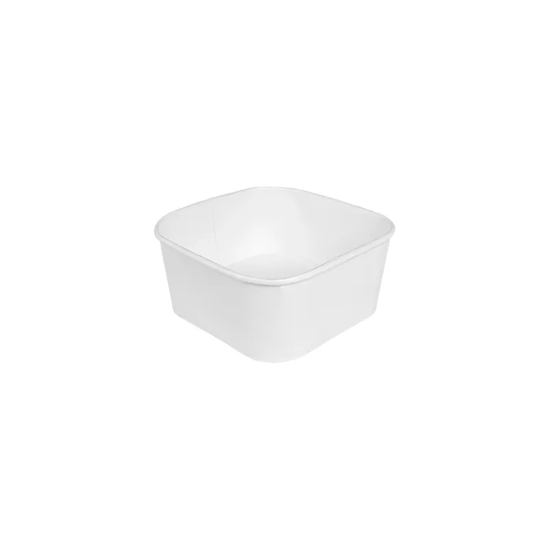 RÉCIPIENTS CARRÉS  1230 ML 320 + 26 PE G/M2 16,7x16,7x6,6 CM BLANC KRAFT (300 UNITÉ)