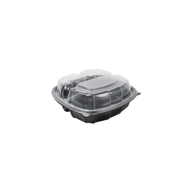 EMBALLAGES COUVERCLE 3 COMPT. MICRO  1130 ML 22,9x23,3x8,2 CM NOIR PP (100 UNITÉ)