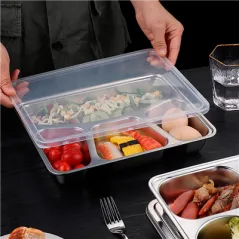 PLATEAU AVEC 4 COMPARTIMENTS + COUVERCLE