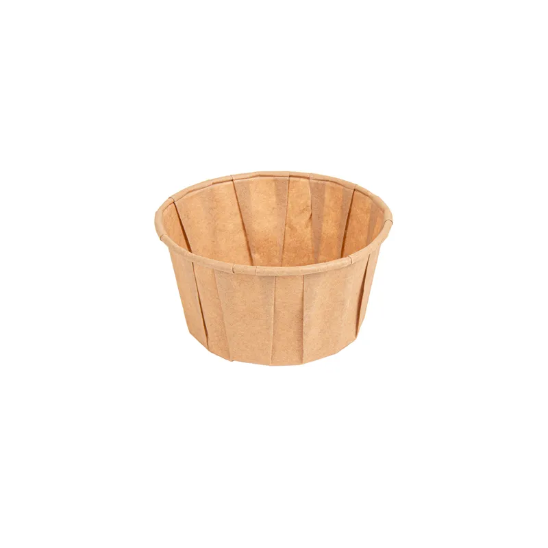 POTS TRAITEUR PAPIER PLISSÉ  165 ML (5,5 oz) 80 G/M2 Ø8/6x4,3 CM NATUREL PARCH.INGRAISSABLE (250 UNITÉ)