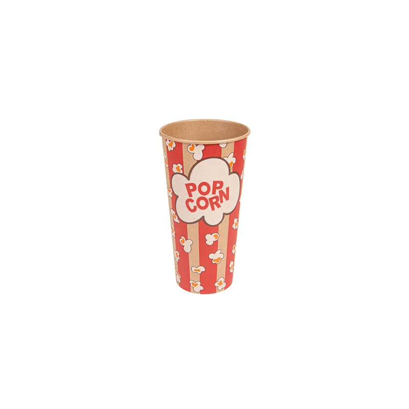 RÉCIPIENTS POUR POP-CORN  720 ML 230 +20 PE G/M2 Ø 9,5/6,5x17,7 CM KRAFT (1000 UNITÉ)