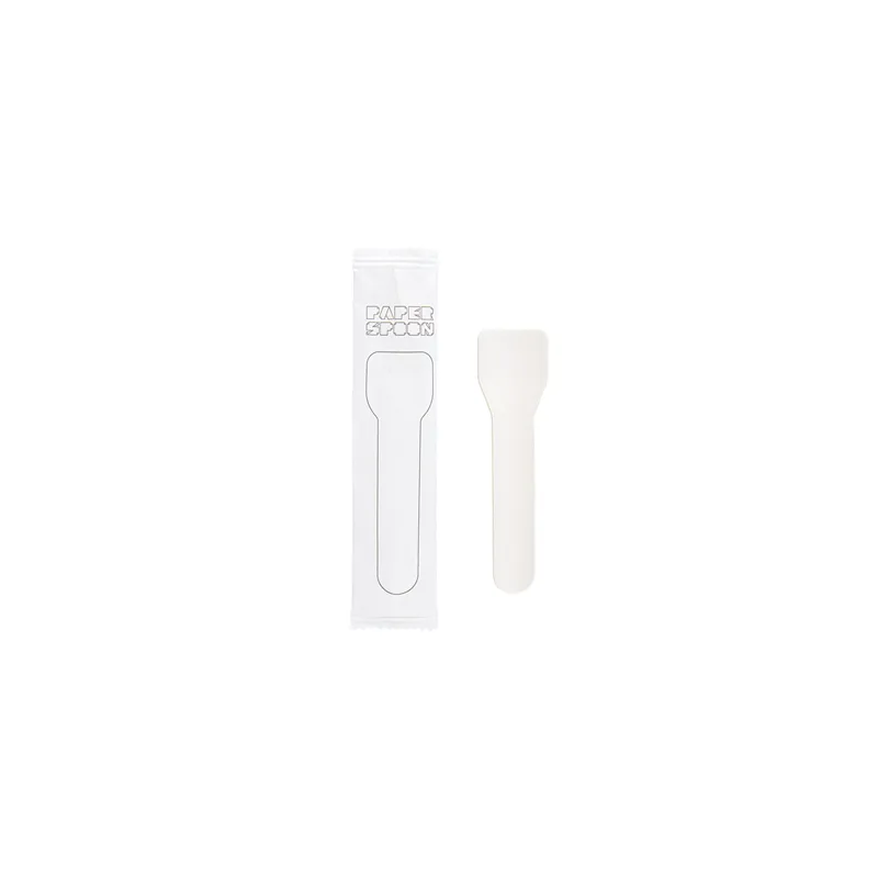 CUILLÈRES À GLACES EN SACHET PAPER CUTLERY  960 G/M2 9,5 CM BLANC PAPIER (500 UNITÉ)