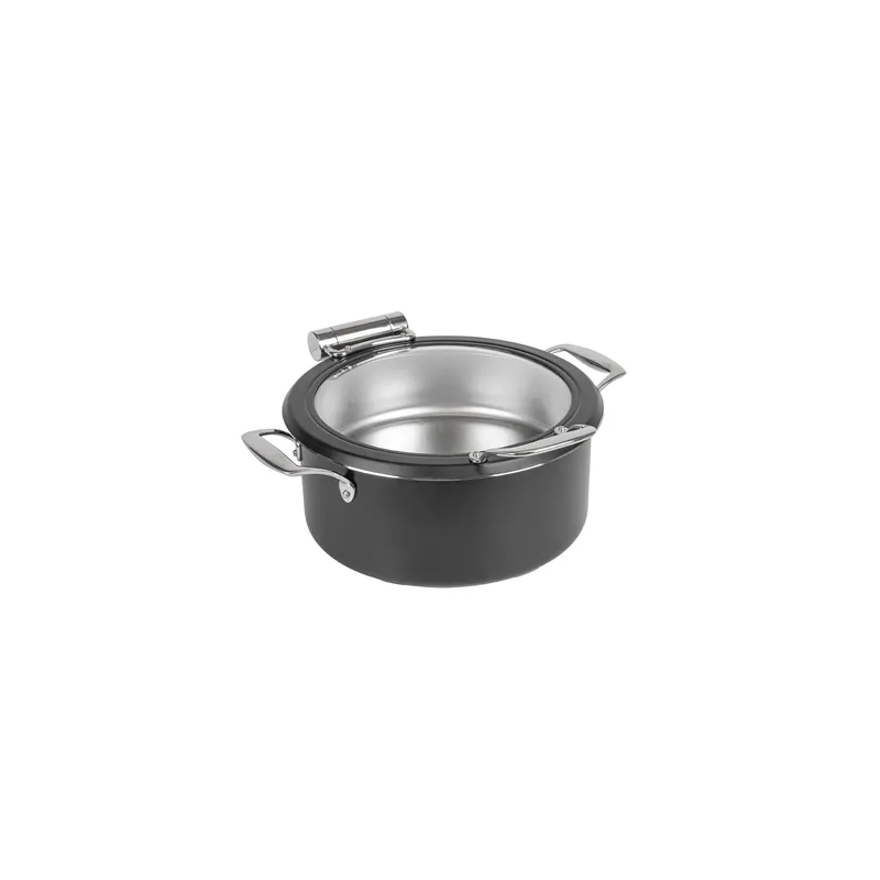 CHAFING DISH ROND AVEC FENÊTRE  4 L Ø 28x38,2x16,8 CM NOIR INOX (1 UNITÉ)