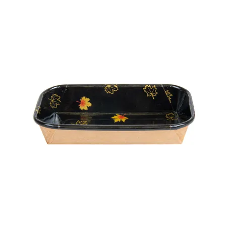 RÉCIPIENTS POUR "SUSHI"  20PE + 280 +16PE G/M2 14x8x2,4 CM NOIR KRAFT (800 UNITÉ)