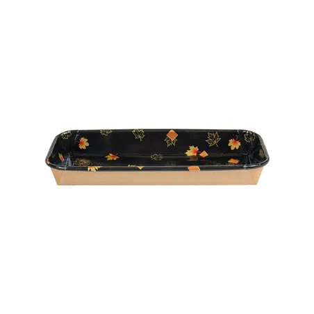RÉCIPIENTS POUR "SUSHI"  20PE + 280 +16PE G/M2 22,1x9,1x2,4 CM NOIR KRAFT (600 UNITÉ)