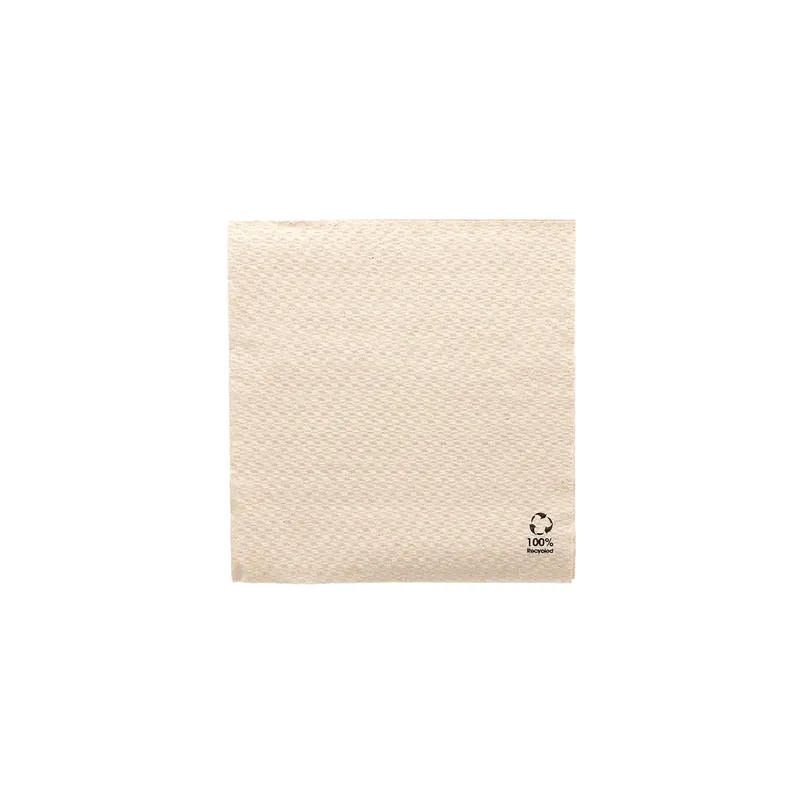 SERVIETTES ECOLABEL 1 PLI FEEL GREEN  23 G/M2 30x30 CM NATUREL OUATE RECYCLÉE (2400 UNITÉ)