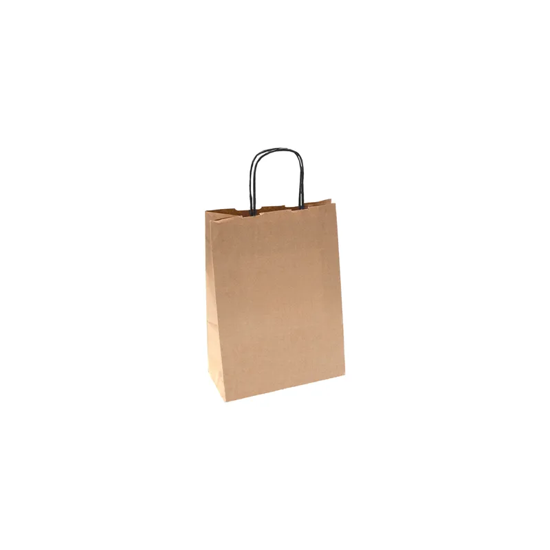 SACS SOS AVEC ANSES NOIRES  80 G/M2 20+10x29 CM NATUREL KRAFT (250 UNITÉ)