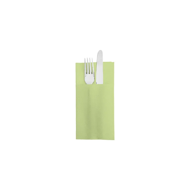 SERVIETTES KANGOUROU DOUBLE POINT  18 G/M2 39x40 CM VERT ANIS OUATE (1400 UNITÉ)