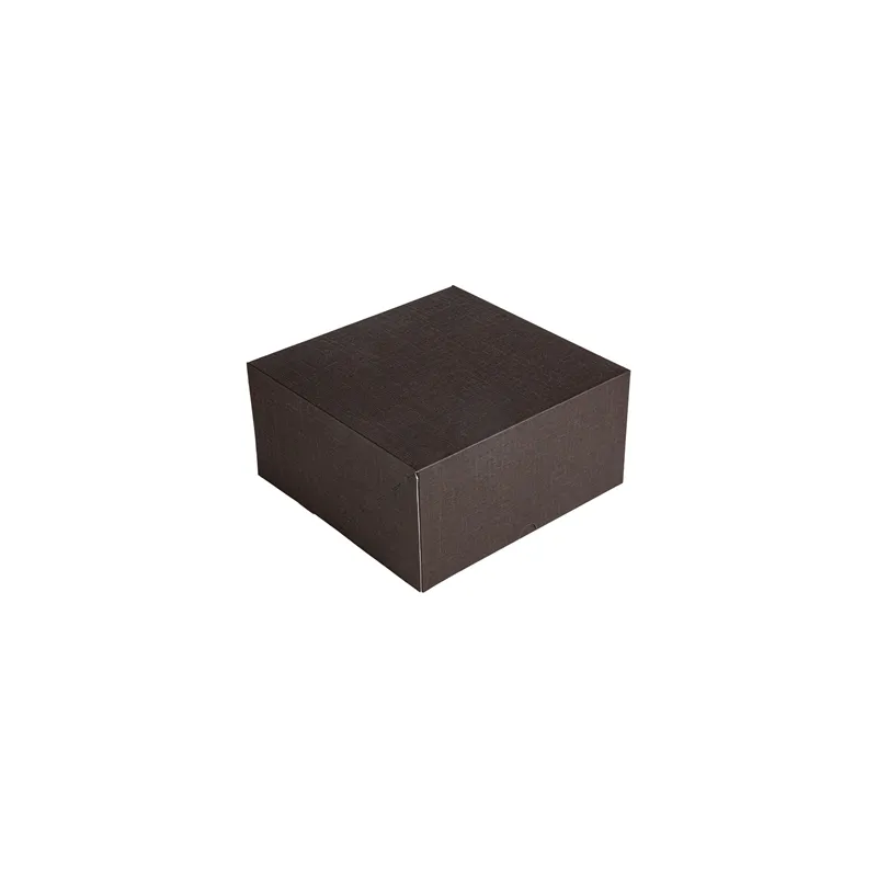 BOÎTES PATISSERIES SANS FENÊTRE THEPACK  24x24x12 CM CHOCOLAT CARTON NANO-MICRO (100 UNITÉ)