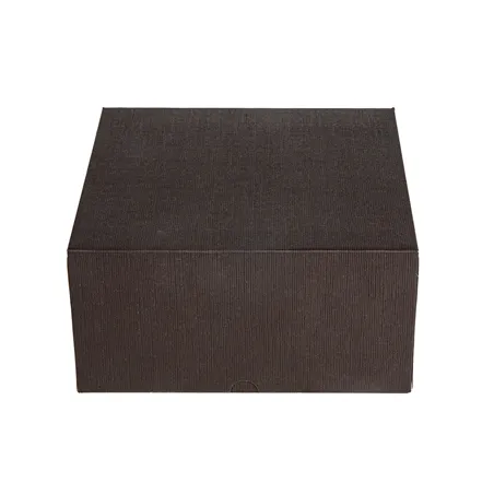 BOÎTES PATISSERIES SANS FENÊTRE THEPACK  24x24x12 CM CHOCOLAT CARTON NANO-MICRO (100 UNITÉ)