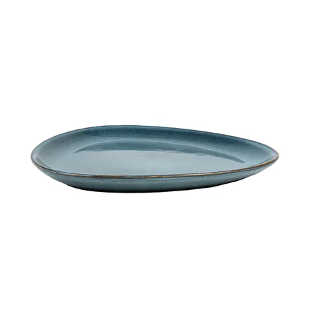 ASSIETTES TRIANGULAIRES AKALA  Ø27,5x25x2,5 CM BLEU STONEWARE (6 UNITÉ)