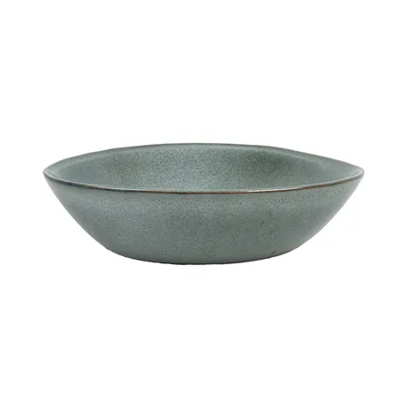 ASSIETTES CREUSES TRIANGULAIRES AKALA  Ø21,5x19,5x5 CM GRIS VERDÂTRE STONEWARE (6 UNITÉ)