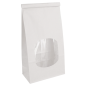 SACS SOS AUTO-FERMETURE AVEC FENÊTRE 1800 GR 60 G/M2 + 25µ OPP 12+6,5x24,6 CM BLANC CELLULOSE (500 UNITÉ)