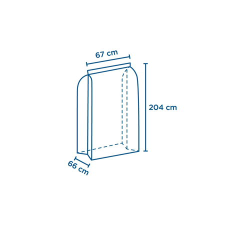 50 U. HOUSSES POUR CHARIOTS  15µ 67+66x204 CM TRANSPARENT HDPE (1 UNITÉ)