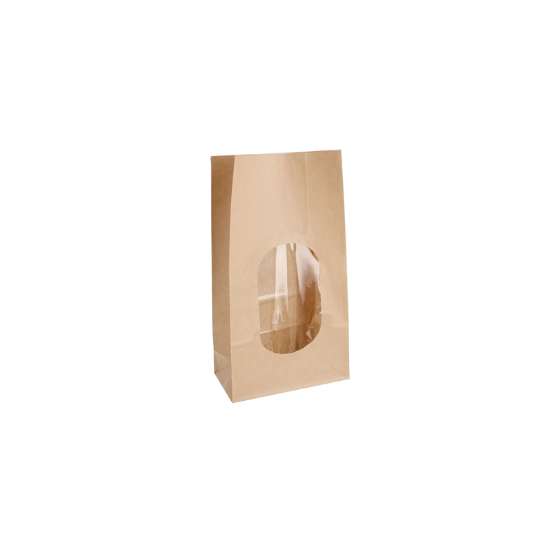 SACS SOS AVEC FENÊTRE 3600 GR 60 G/M2 + 25µ OPP 15+9x28 CM NATUREL KRAFT (500 UNITÉ)